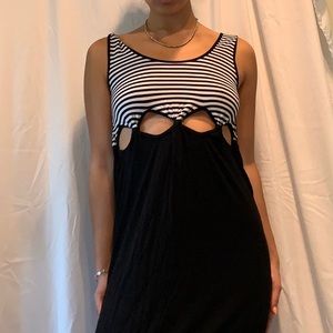 Striped dress with cutouts